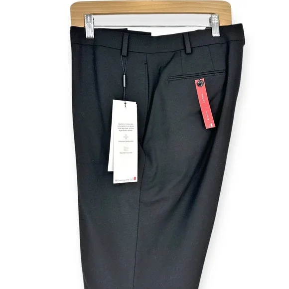 Calvin Klein Slim Fit Dress Pants Black WoolCareer Mens Size NWT 42Wx30L